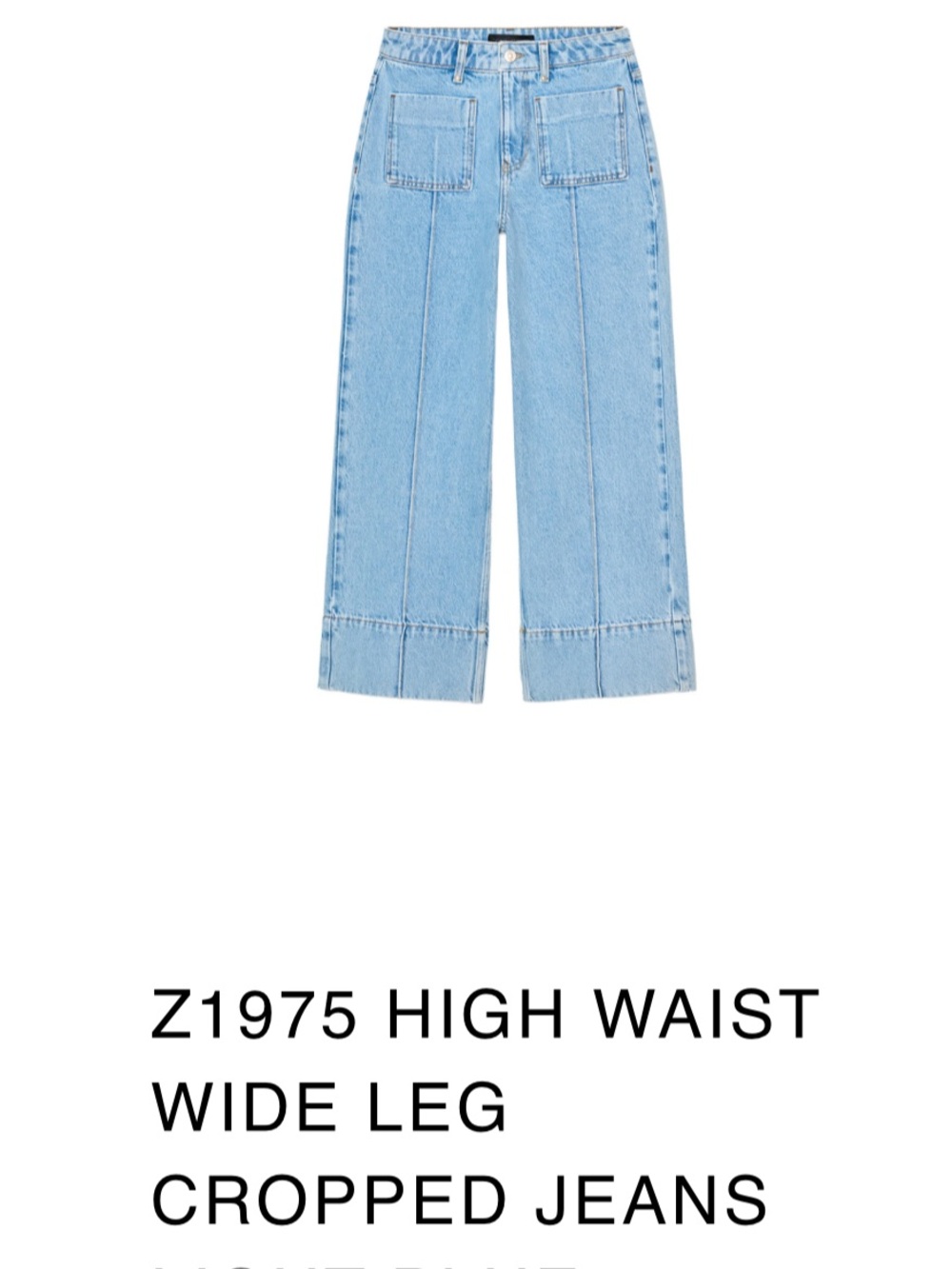 Zara wide legged cropped jeans - size 34/2 NWT